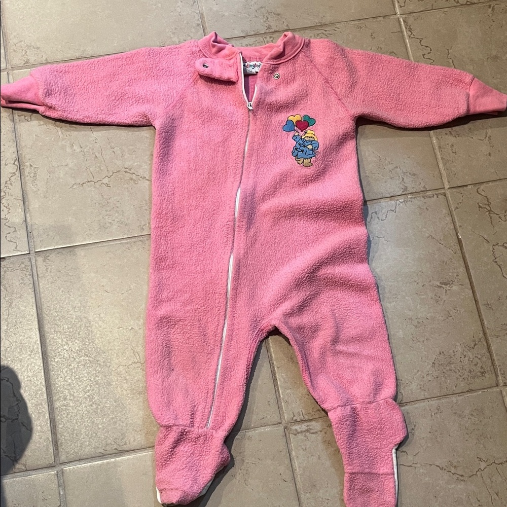 Pink Kids One Piece with Bear Design
